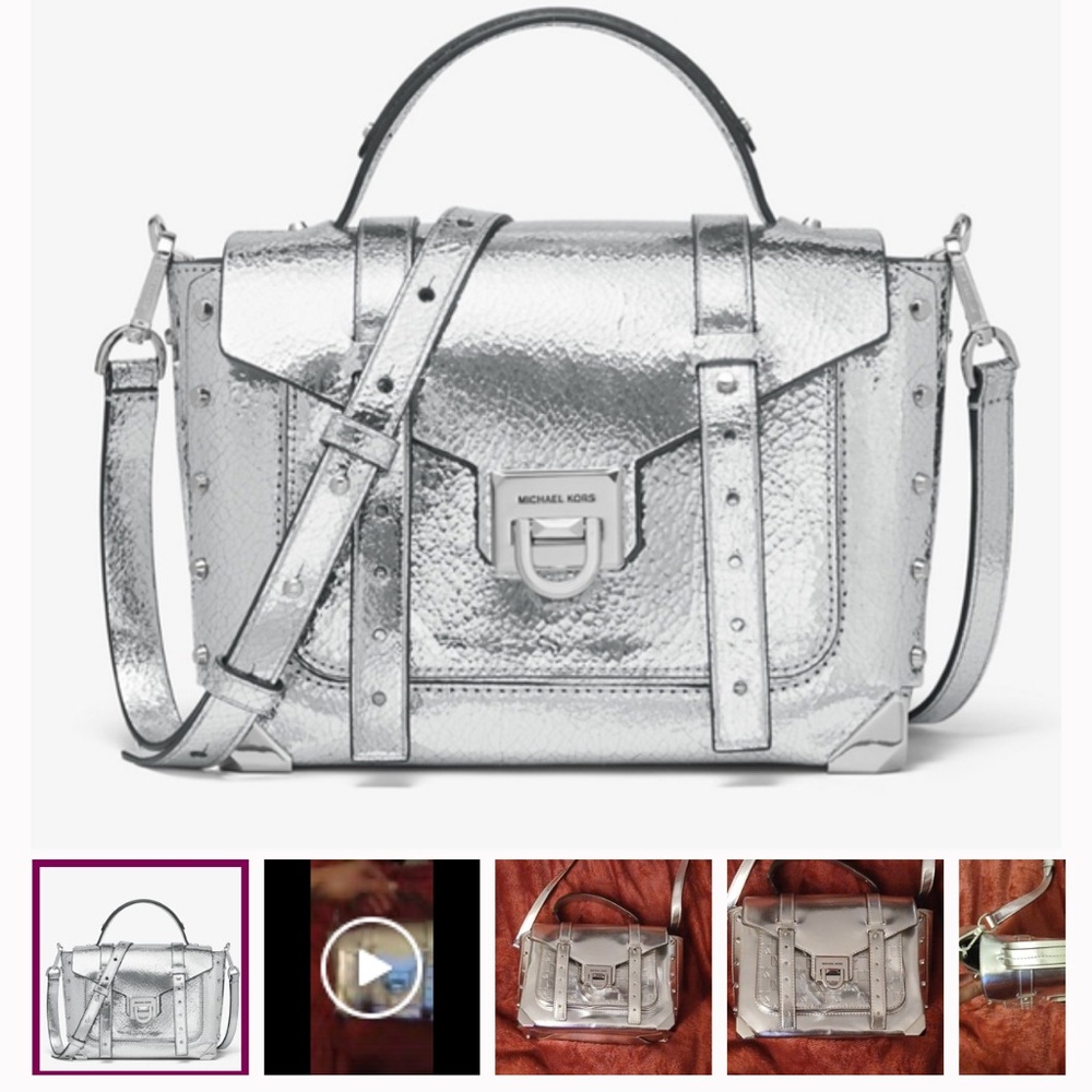 Michael Kors Metallic Silver Satchel